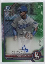 2022 Bowman Mega Box Chrome Mojo Green Refractor 19/99 Eddys Leonard Auto 2l4
