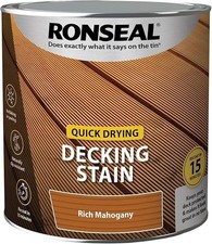 RONSEAL QUICK DRYING DECKING STAIN PAINT EXTERIOR ALL RICH COLOURS 2.5L 5L NEW