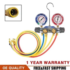 For Yellow Jacket 49968 4-Valve HVAC Manifold Gauge Gauges R-22 R-404A R-410A