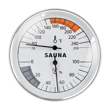 "Sauna Thermometer & Hygrometer 2-in-1 – Fahrenheit Humidity & Temperature Gauge