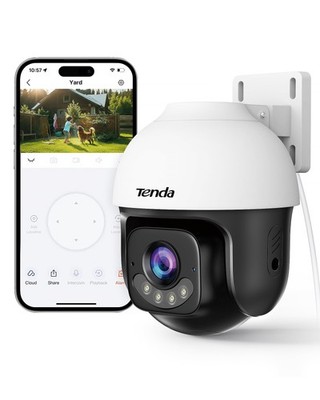 5MP QHD Outdoor Pan/Tilt Wi-Fi Security Camera, 360° Full Coverage, Color Nig...