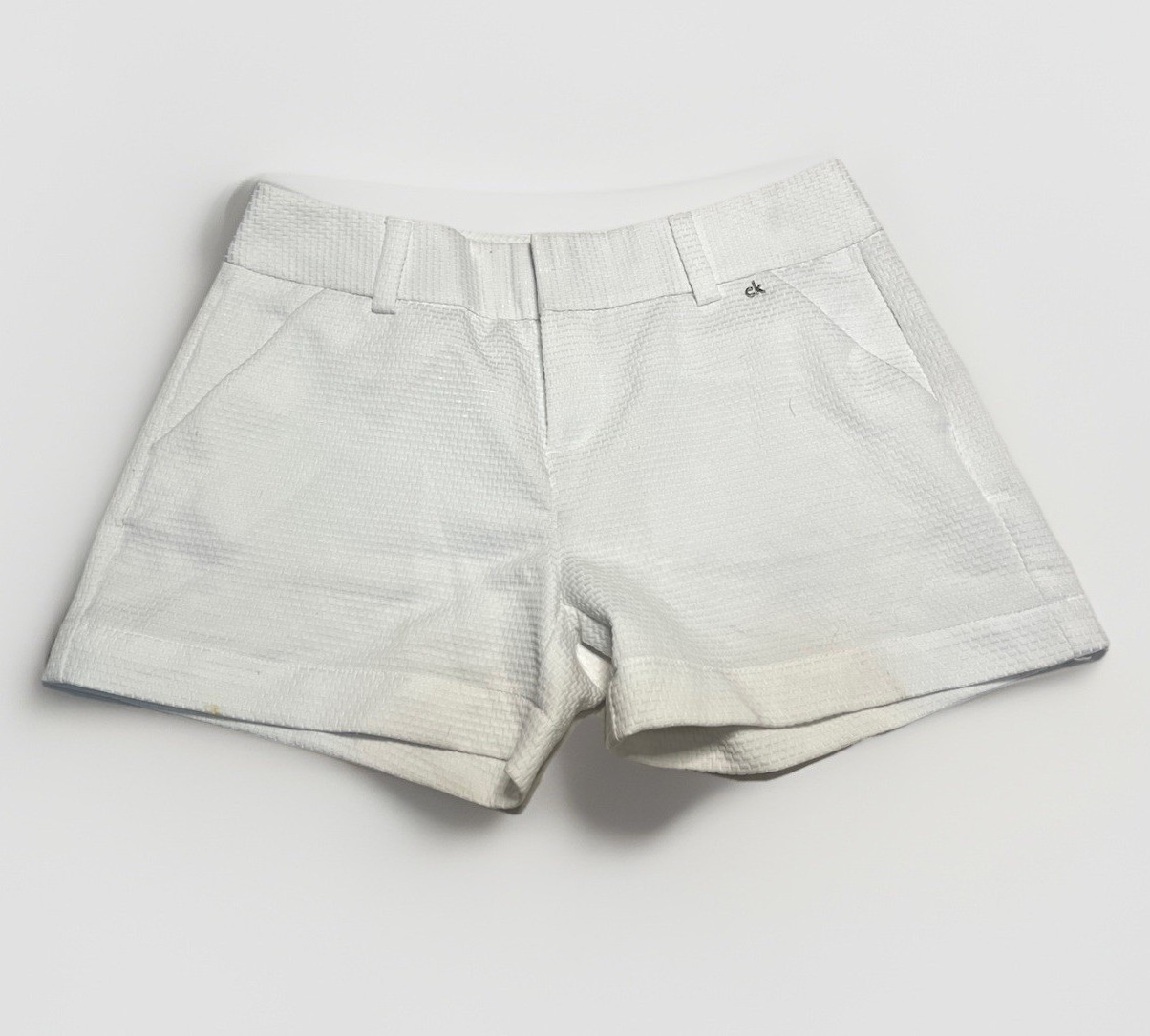 Calvin Klein White Chino Women's Shorts Size 6 Cotton Pockets