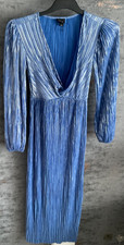 River island blue silver midi dress size 6. New