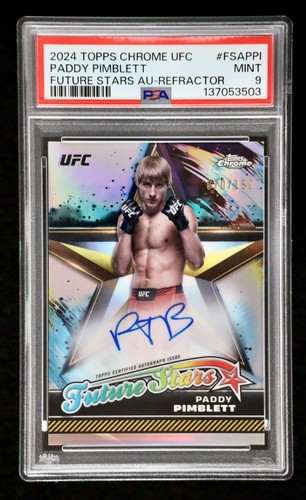 2024 Topps Chrome UFC Paddy Pimblett /150 PSA 9 Future Stars Auto Refractor CM4