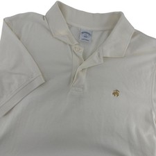 Brooks Brothers 1818 Mens XXL Slim Fit Polo Shirt Cream Off White