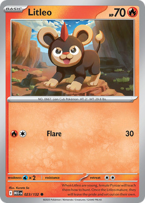 LITLEO 023/132 MEGA EVOLUTION COMMON REVERSE HOLO POKEMON