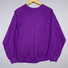 Tultex Raglan Vintage Sweatshirt Mens Size Large Purple Blank 90s Plain USA Made