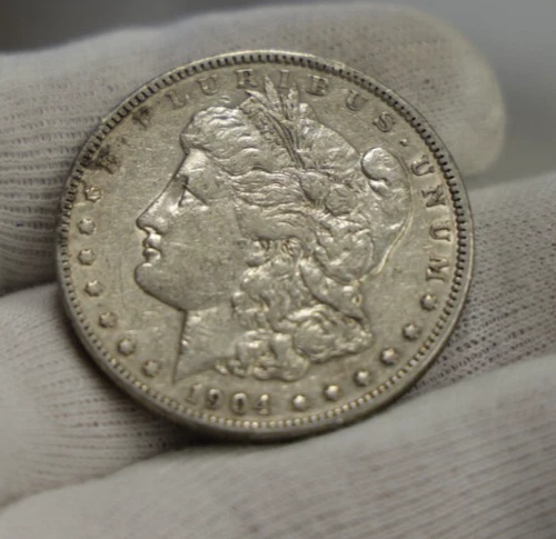 1904 US Morgan Silver Dollar $1 XF (Cleaned)