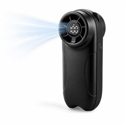 BIDFUL Handventilator 4000mAh 01-100 Drehzahlregelung, kompakte Mini Lüfter schwarz 
