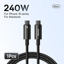 Baseus 240W USB-C Cable Type-C Fast Charging for MacBook Samsung Xiaomi 480Mbps