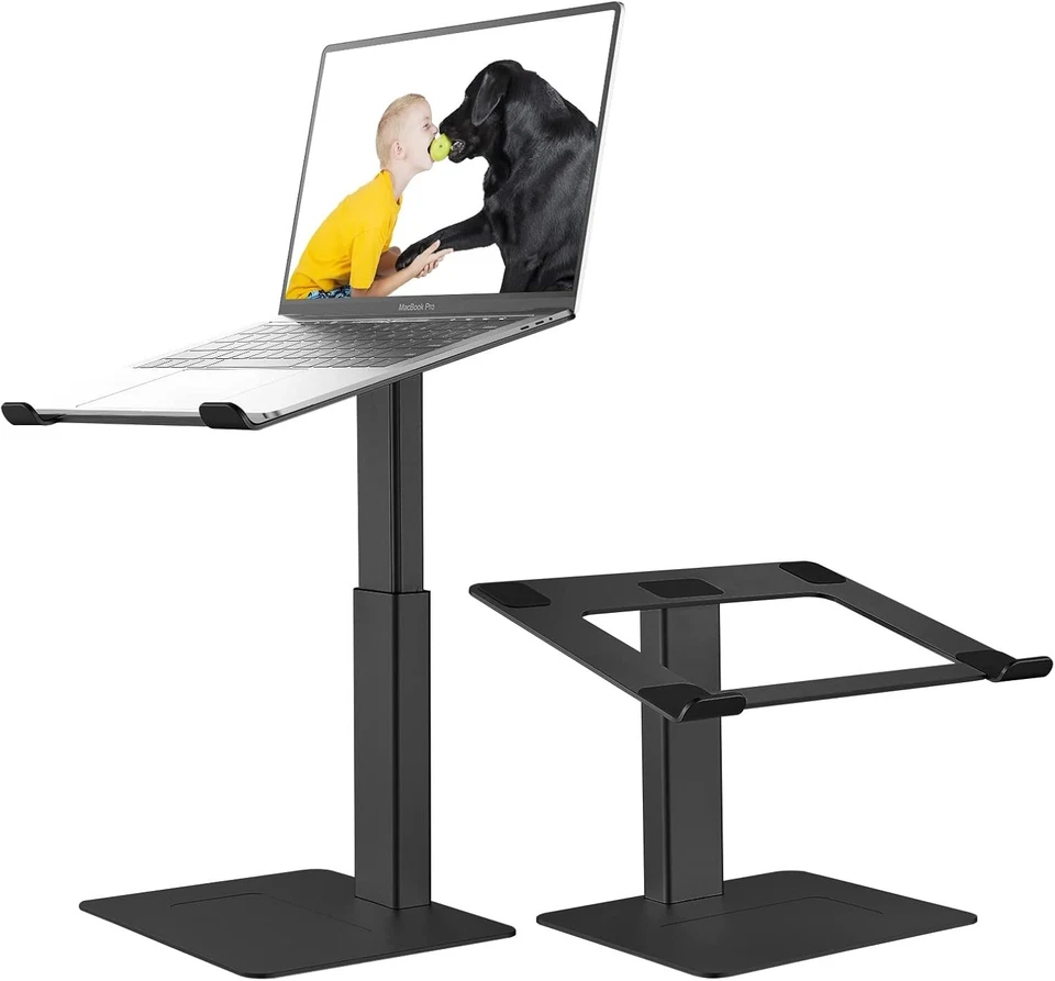 Sleek Black Aluminum Laptop Stand with Heat Dissipation for 10-17" Devices - Image 3 of 4