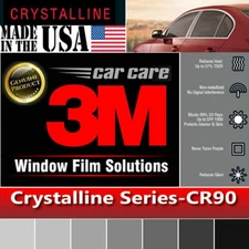  3M Window Film Crystalline 90% VLT Automotive Solar Tint Multi Size CR90 E