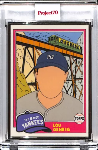 2021 TOPPS PROJECT 70 #669 LOU GEHRIG BY FUCCI P70 AP SILVER FRAME 02/51