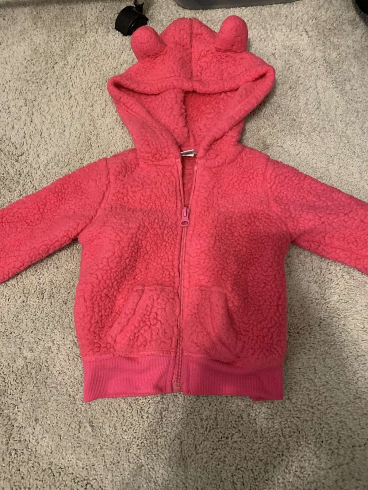 Infant Fleece Hoodie Jacket with Ears 6 Months Okie Dokie Pink