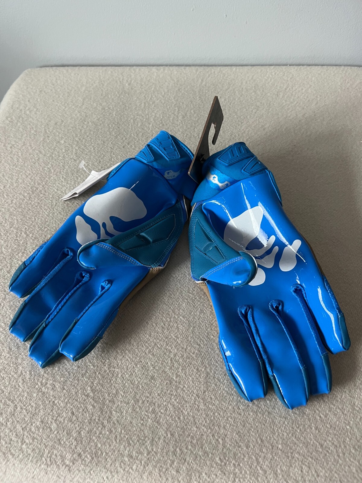 OFF WHITE X NIKE Guanti da calcio Off White x Nike D Tack Taglia XL Blu marrone chiaro NUOVI