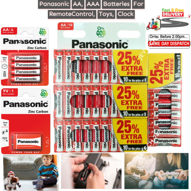Panasonic Aa Aaa Zinc Carbon Batteries 9v Remote Controltoys Radio Long Duty Panasonic Aa Aaa Zinc Carbon Batteries 9v Remote Controltoys Radio Long Duty