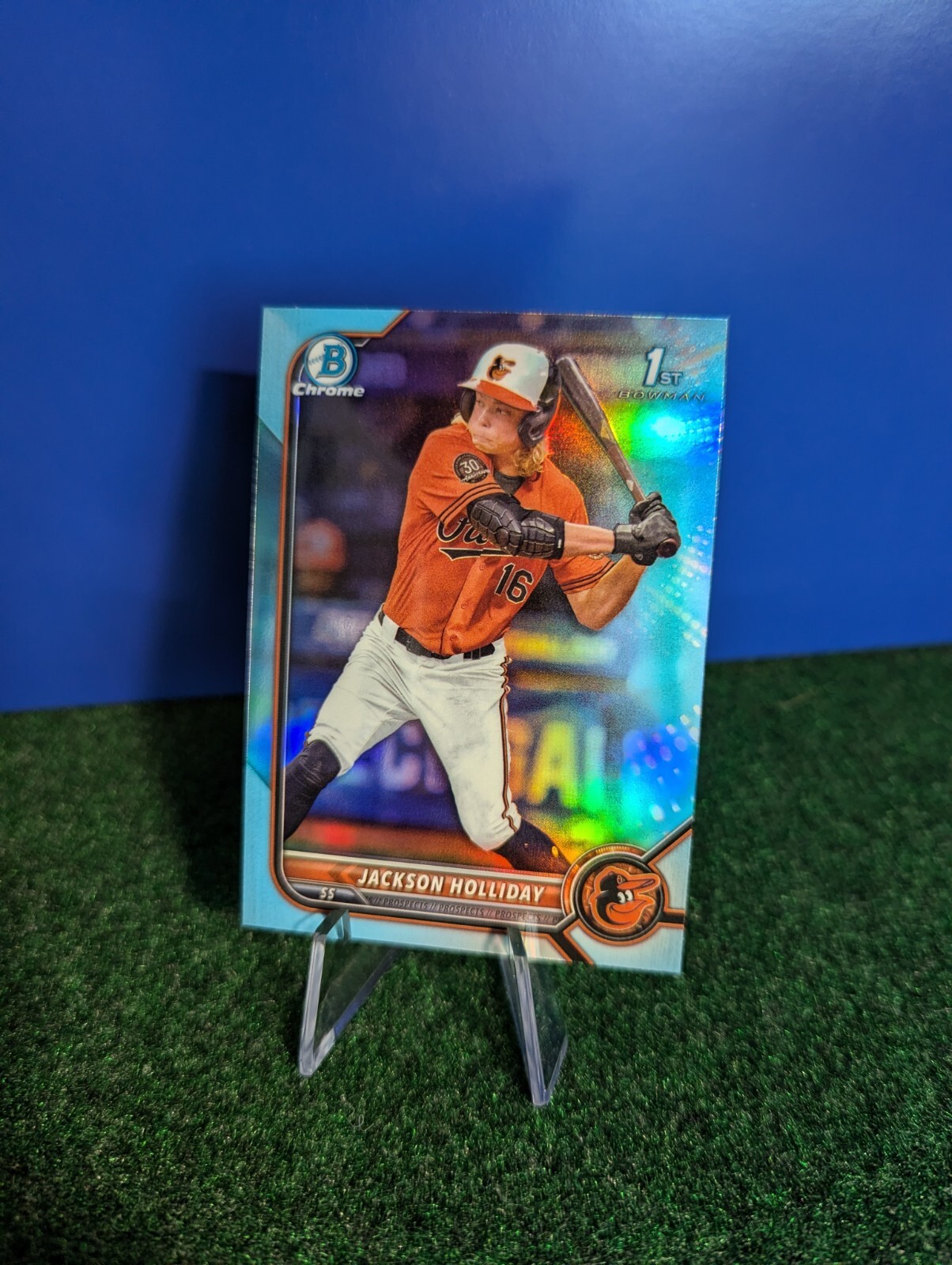 2022 Bowman Draft Chrome Jackson Holliday 1st Sky Blue Refractor #BDC-168 SP