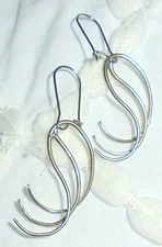 FREE FORM ART SHAPE HANDMADE WIRE EARRINGS #385