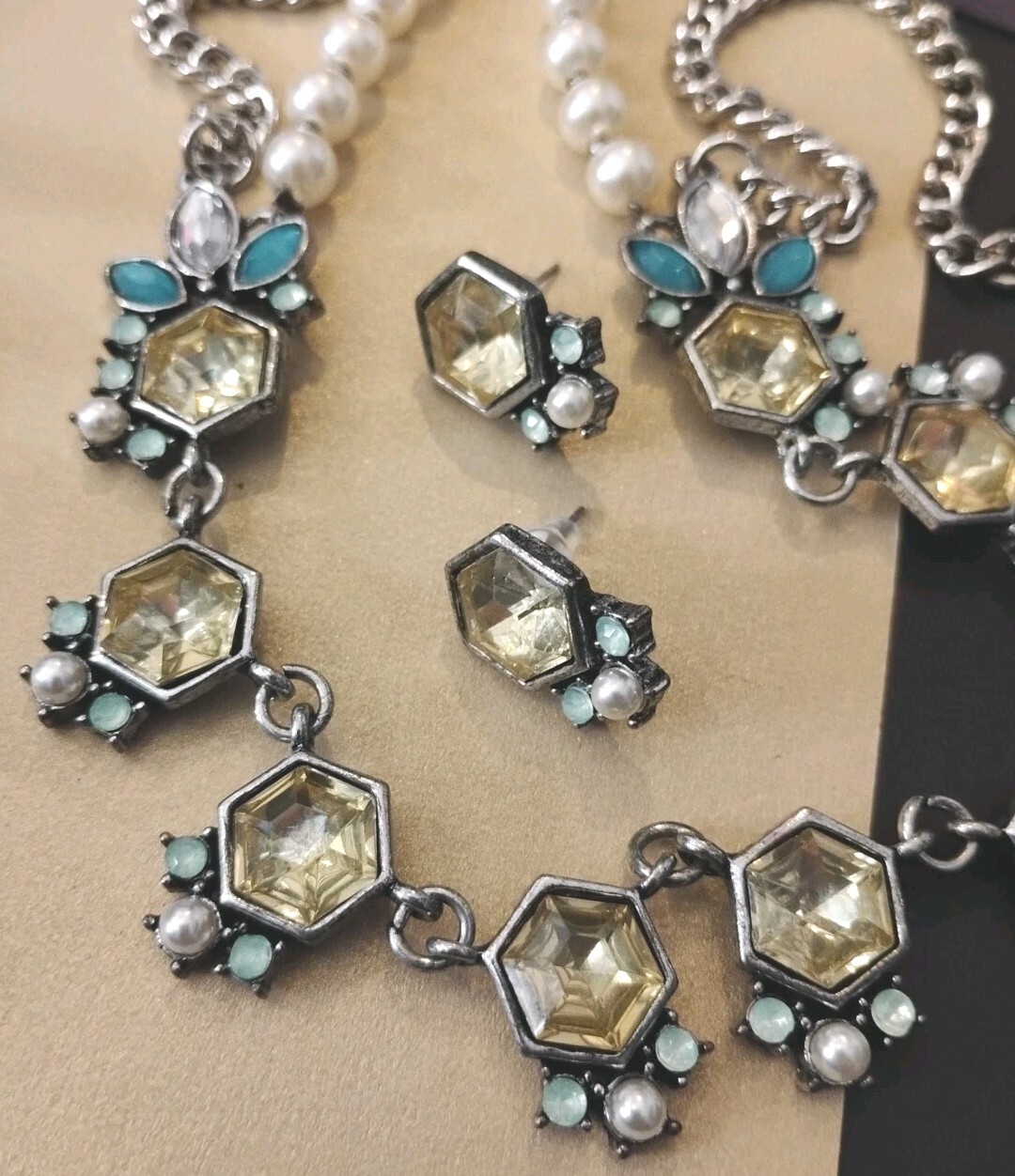 EXPRESSIONS COLLECTION Silver Tone Hexagonal Link… - image 2