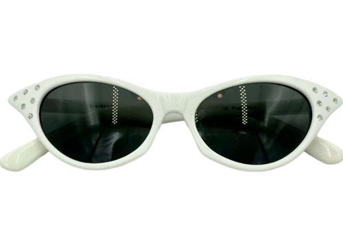 Vintage White Cat Eye Rhinestone Sunglasses Women's Retro - Bild 12 von 12