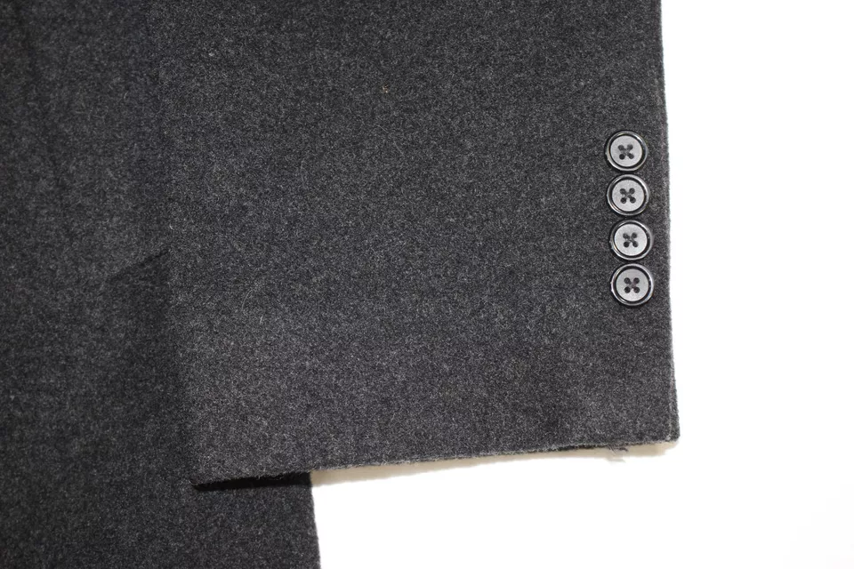 Chaps Ralph Lauren Coat Mens 46 Long Wool Blend Topper Overcoat Mid Length Black - Image 2 of 4