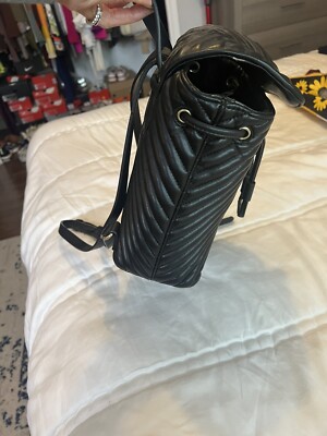 Zara faux leather black quilted gold lion head medium  display picture 2