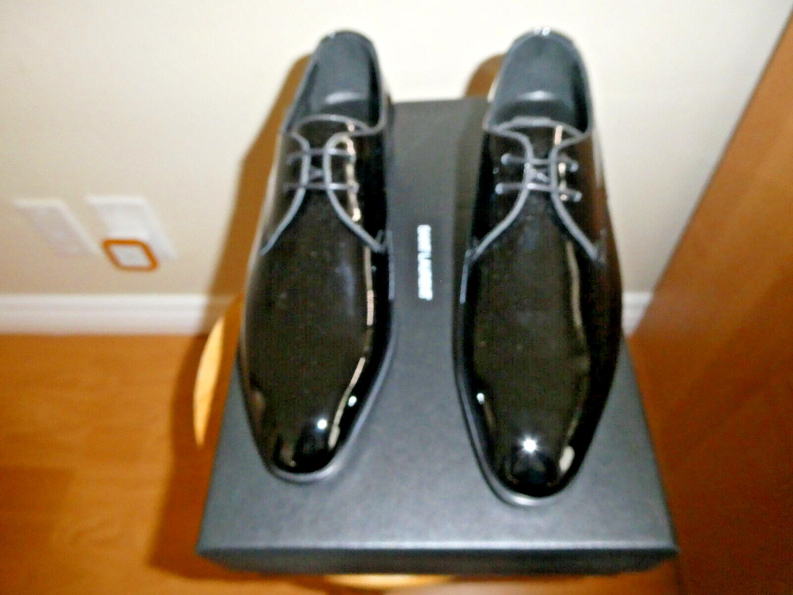 Scarpe stringate donna YSL Saint Laurent nere in vernice YVES taglia 37 5