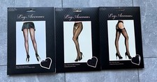 Leg Avenue Set Of 3 Pairs Of Pantyhose 90-160 LBS One Size Fits Most NEW Black