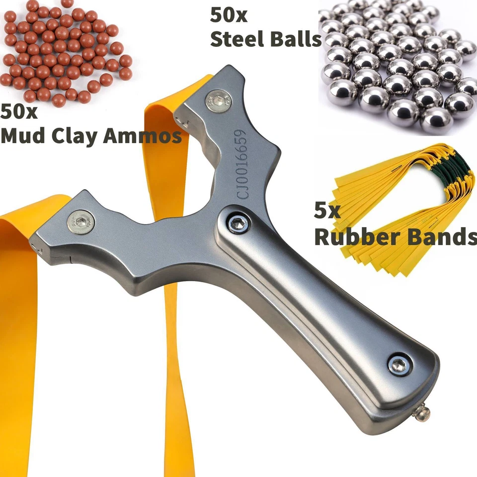 Fionda da caccia catapulta e fasce in gomma tiro all'aperto bersaglio imbracatura set tiro - Immagine 2 di 4