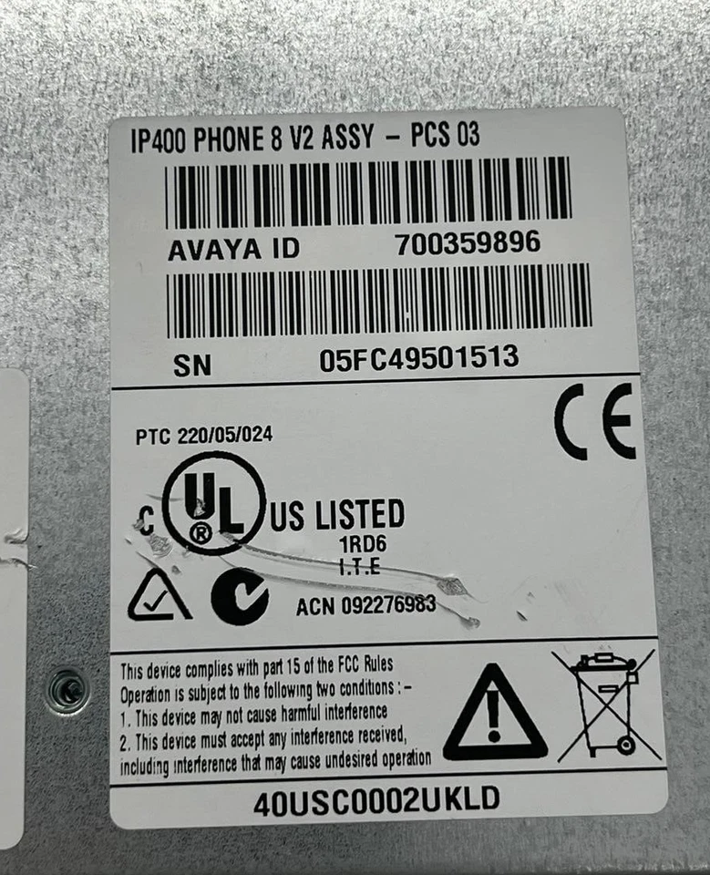 Avaya IP 400 Phone 8 V2 ASSY-PCS 03 700359896 w Power and 8 analog stations - Image 4 of 4