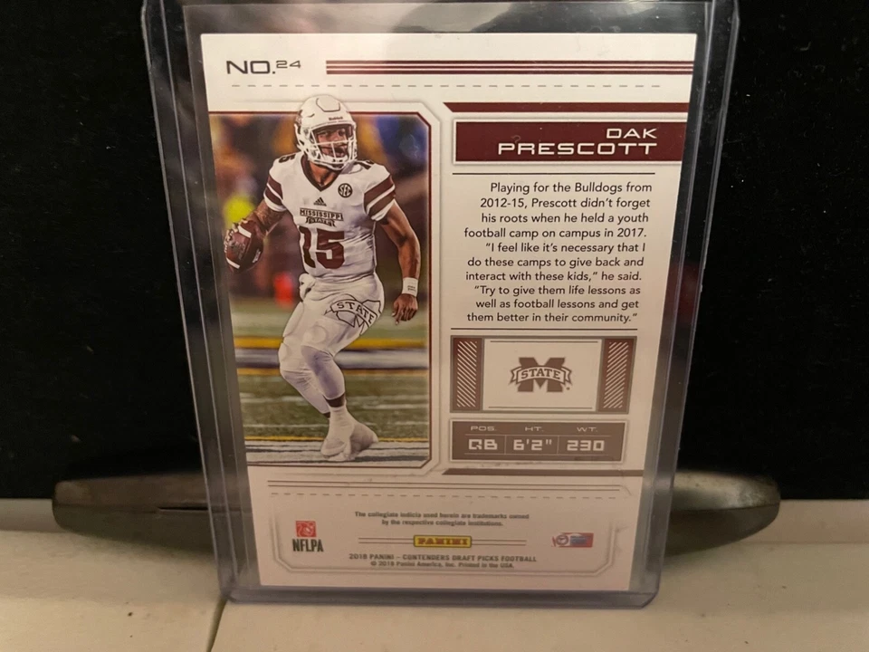 2018 Panini Contenders Draft Picks ~ Cracked Ice Ticket DAK PRESCOTT - Image 2 of 2