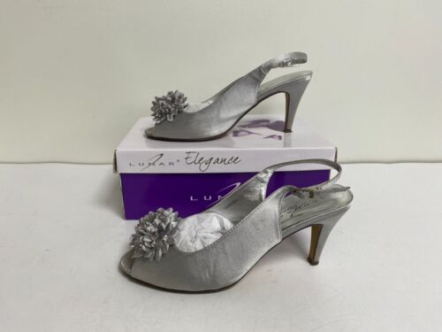 Lunar Elegance Women's Grey Floral Heels UK 6 - Picture 1 of 12