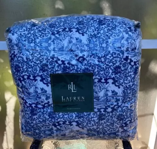 RALPH  LAUREN PORCELAIN  BLUE   KING COMFORTER  CHINOISERIE  4PC Set Rare!