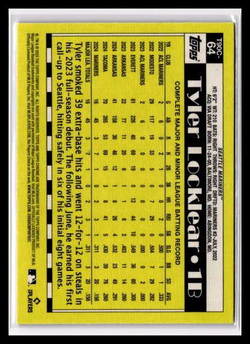 2025 Topps Series 1 - 1990 Topps Chrome Silver Pack Tyler Locklear #T90C-64 (RC) - Picture 2 of 2