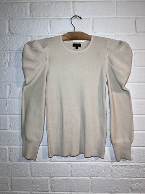 On twelfth womens Cream puffer long sleeve formal party top size M