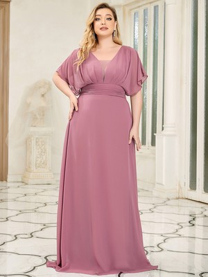 Women's Plus Size Flowy A-line Chiffon Maxi Dress for Formal Occasions |  eBay