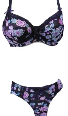 Ensemble Sanselle soutien gorge 80C et culotte fleuri violet