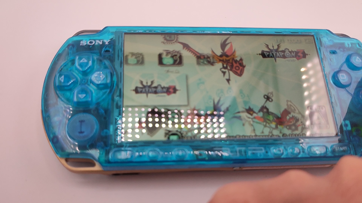 PSP 3000 【美品・カスタム】クリアオレンジブルー Sony PSP 3000 System w/ Charger Blue color Region Free Import