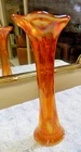 Vintage MCM Fenton Boggy Bayou Gold Iridescent Elegant 11.5" Swung Glass Vase