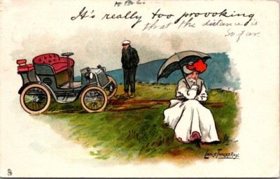 Broken Down Car Its Really Too Provoking  A/S Lance Thackeray Tucks postcard NP7