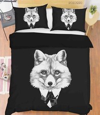 3D Dog Tie Suit Black Quilt Cover Set Duvet Cover Bedding Pillowcases