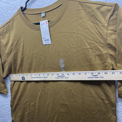 Uniqlo Shirt Womens XS Brown Slit Cotton Oversized Tunic Short Sleeve New Chore - Picture 6 of 16