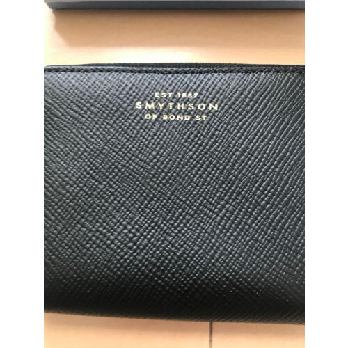 Unused] SMYTHSON PANAMA Zip Coin Case color:Black with Box
