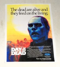 Day of the Dead George Romero 1985 Video Ad "Bub" Zombie 8" x11" Ready to Frame!