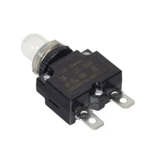 125/250V AC/32V DC Push-Button Reset Circuit Breaker with 1/4" Tab Terminals