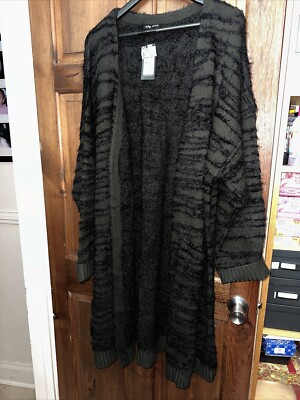 City schicke kaki Strickjacke Longline Mini Tiger Gr. XL