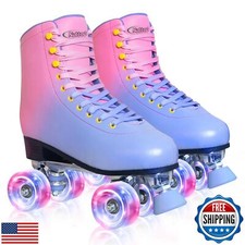 Roller Skates for Women with PU Leather Unisex-Adult Indoor Outdoor Derby Rol