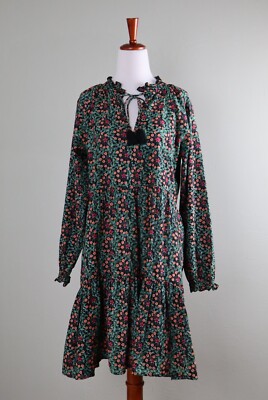 ROLLER RABBIT Roberta $178 Ruffle Metallic Clip Dot Star Print Dress Size Small
