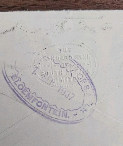 1937 South Africa to USA cover Groote Schuur 3d Bloemfontein to Ft. Madison Iowa - Picture 3 of 5