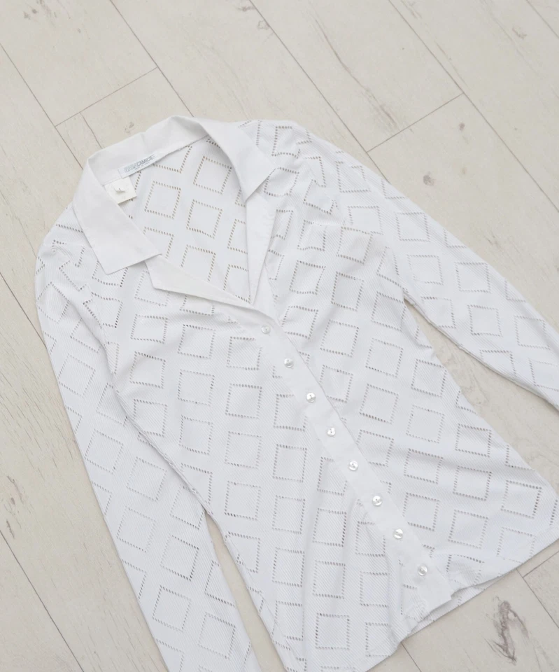 Blusa de Colección NaraCamicie Nara Camicie Blanca Transparente Talla 1 Camisa de Lujo para Mujer Foto 2 de 4